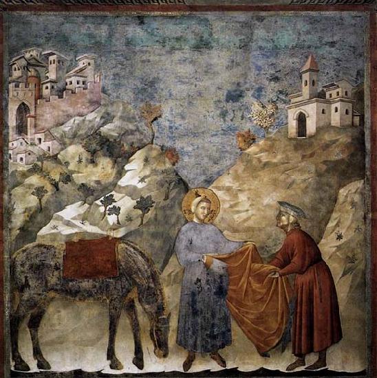 GIOTTO di Bondone St Francis Giving his Mantle to a Poor Man China oil painting art